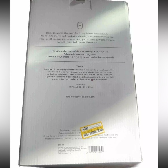 Target Lamp Candle Warmer White Frosted - Threshold 11" (NEW) - Picture 3 of 5